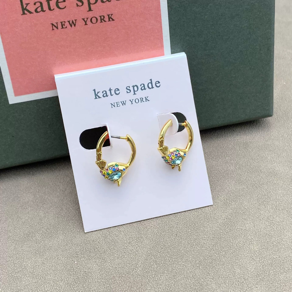 kate spade Diamond Gold Stainless Steel Ear Studs Titanium Posts Non Fading
